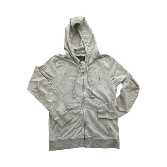 AllSaints Other - All Saints Hoodie Mens Size Small Full Zip Gray Embroidered